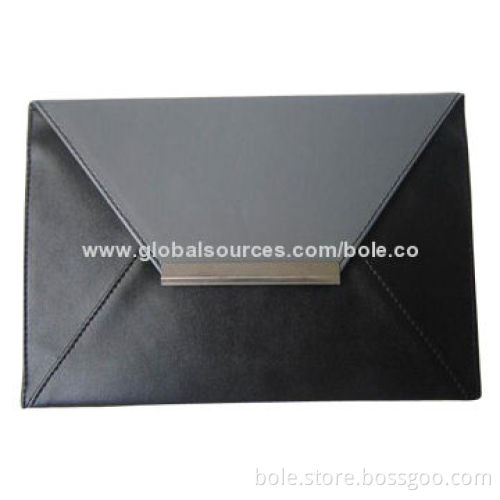 Evening Clutch Bag, Made of PU Leather with Silver Metal Decoration
